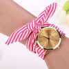 Stripe Floral Cloth Watch