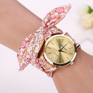 Damski Vogue Floral Cloth Watch