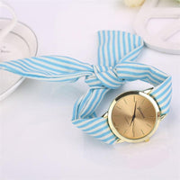 Stripe Floral Cloth Watch