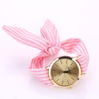 Stripe Floral Cloth Watch