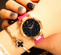 Starry Sky Leather Wristwatch