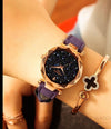 Starry Sky Leather Wristwatch